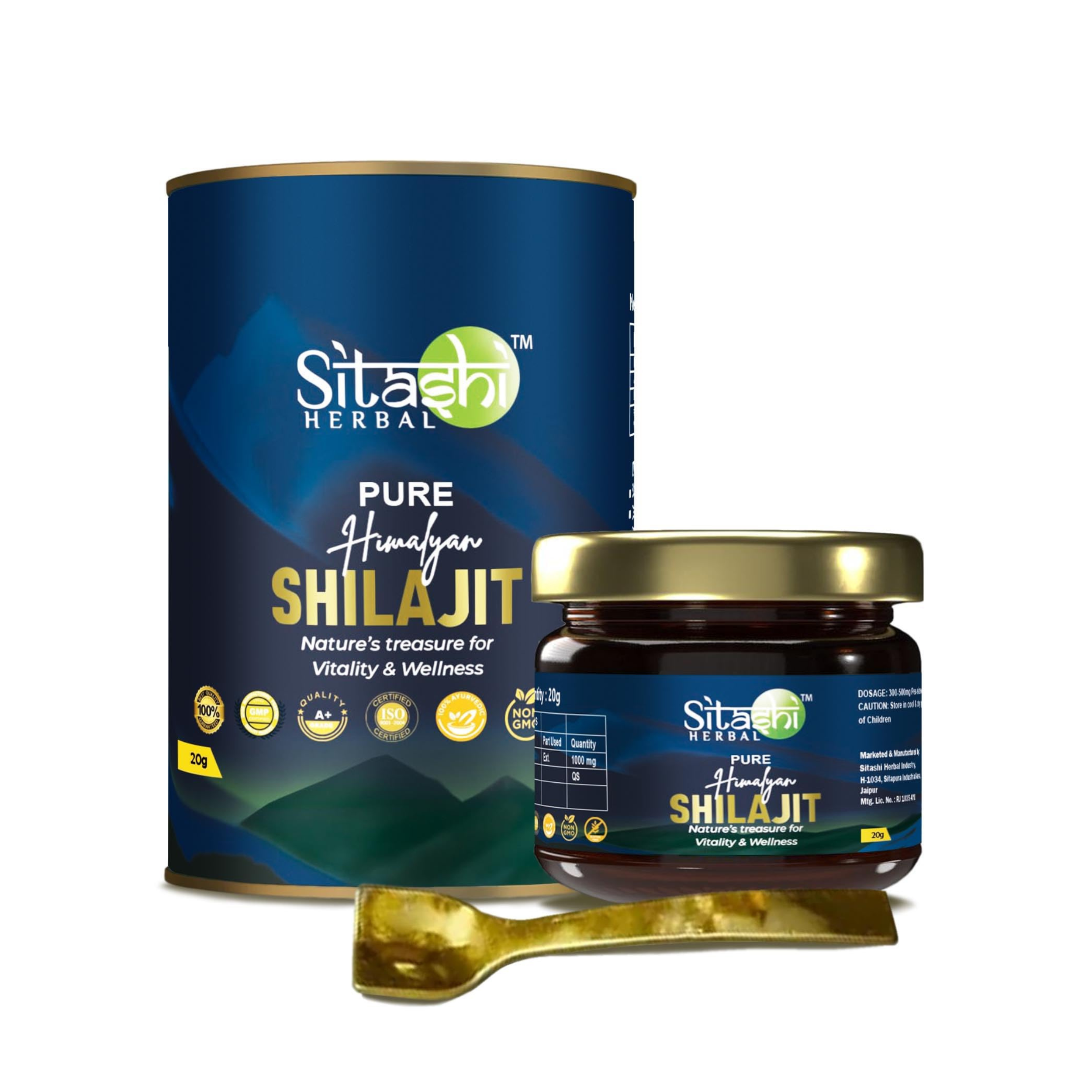 SITASHI HERBAL Pure Himalayan SHILAJIT (20g) – Nature’s Treasure for Vitality & Wellness