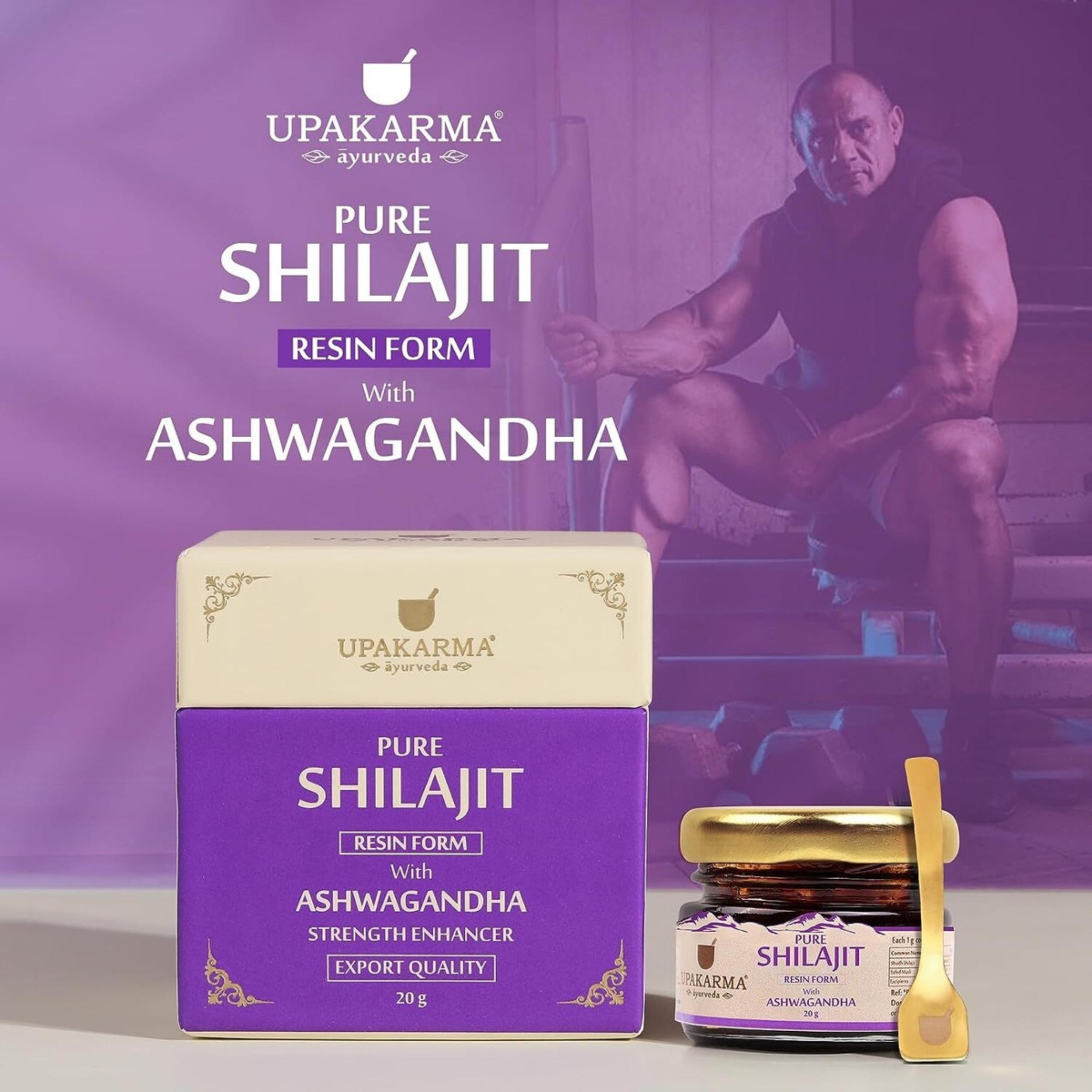 UPAKARMA Shilajit with Ashwagandha Resin (20g) – Natural Energy, Stress Relief & Vitality Booster - Image 2