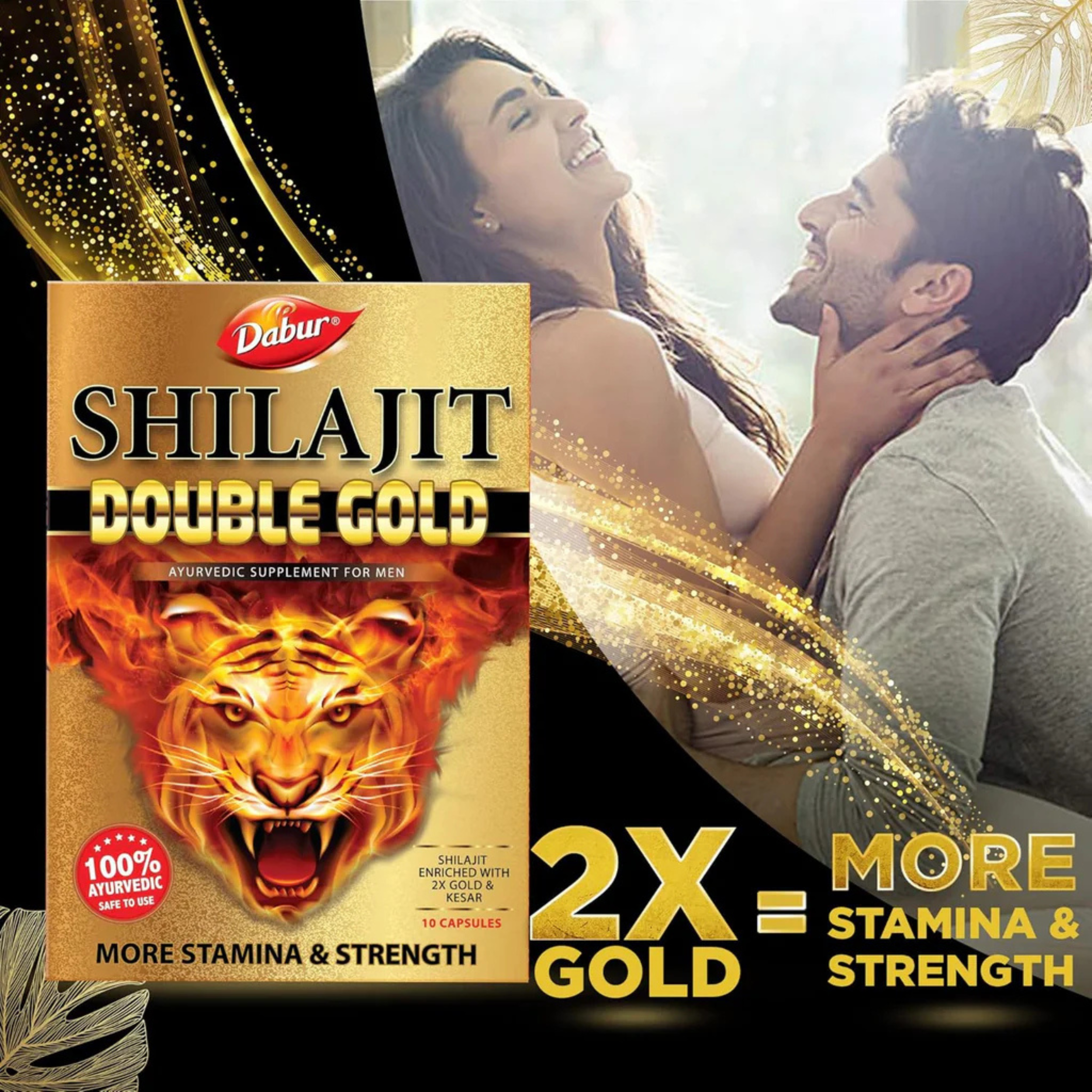 Dabur Shilajit Double Gold Capsule (10 Capsules) – Premium Ayurvedic Vitality & Wellness Supplement - Image 2